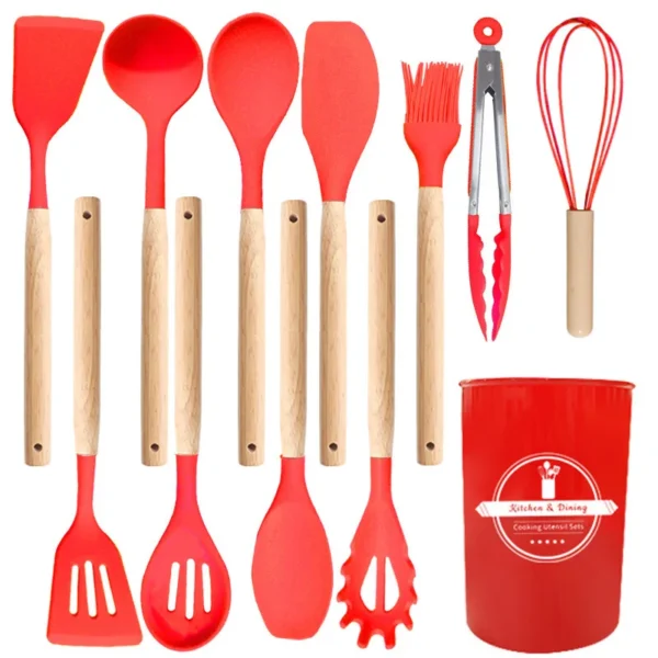 12Pcs Silicone Cooking Utensils Set For Non-stick Cookware Black Kitchen Cuisine Outils Cookware Heat Resistant Accessoires - Image 13