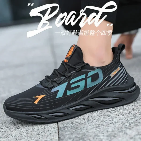 2024 Men's Sports and Casual Shoes Summer Fashion New Shoes Round Toe Black Spring Men's Shoes - Image 11
