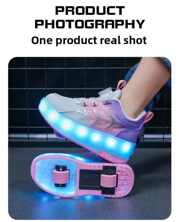 Glowing Roller Blades Sport Shoes Casual Summer Trendy Transportation Inline Skates Fashionable All-Match Light-Up Sneakers - Image 17