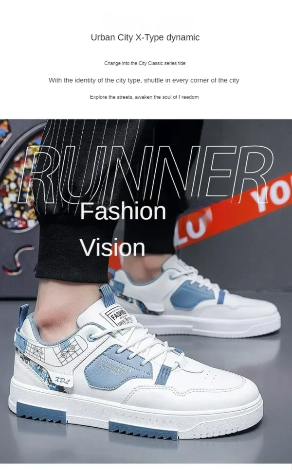 Men's shoes 2025 summer new breathable white shoes men's trendy and versatile thick soled sports board shoes trendy shoes - Image 10