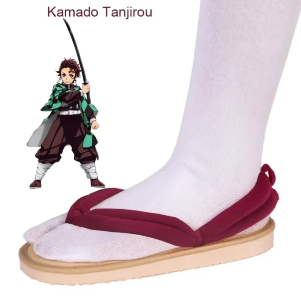 Hot Anime Demon Slayer Kimetsu No Yaiba Cosplay Accessories Kamado Nezuko Cosplay Clogs Kimono Flip-flops Geta Slippers Shoes - Image 26
