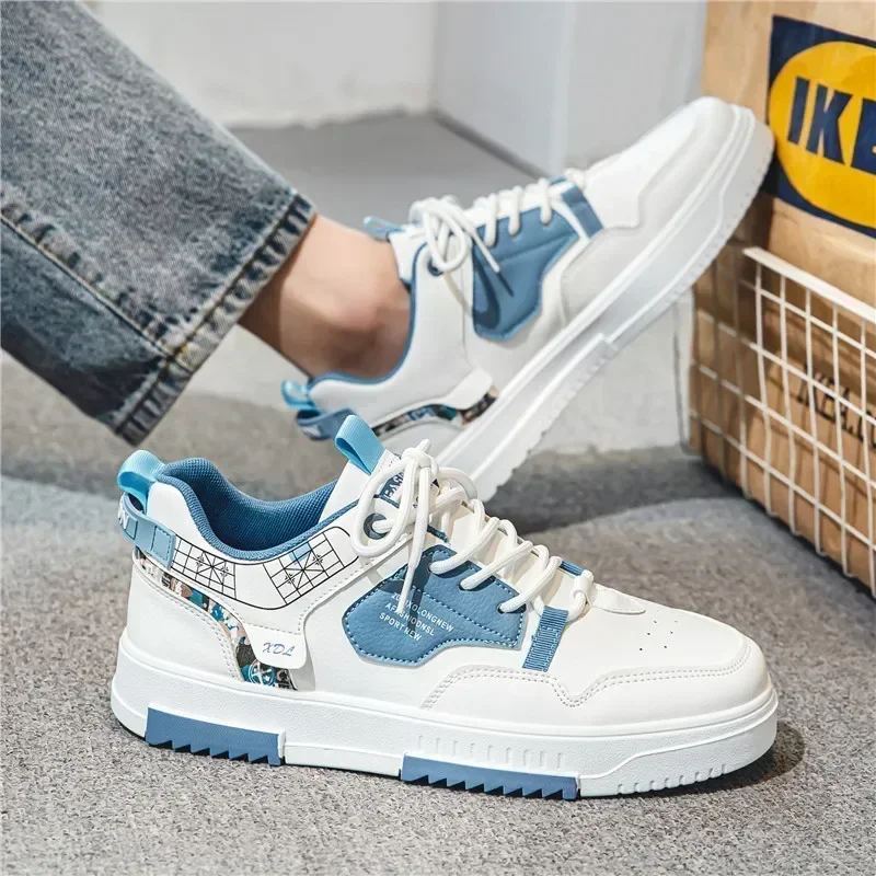 Men’s shoes 2025 summer new breathable white shoes men’s trendy and versatile thick soled sports board shoes trendy shoes