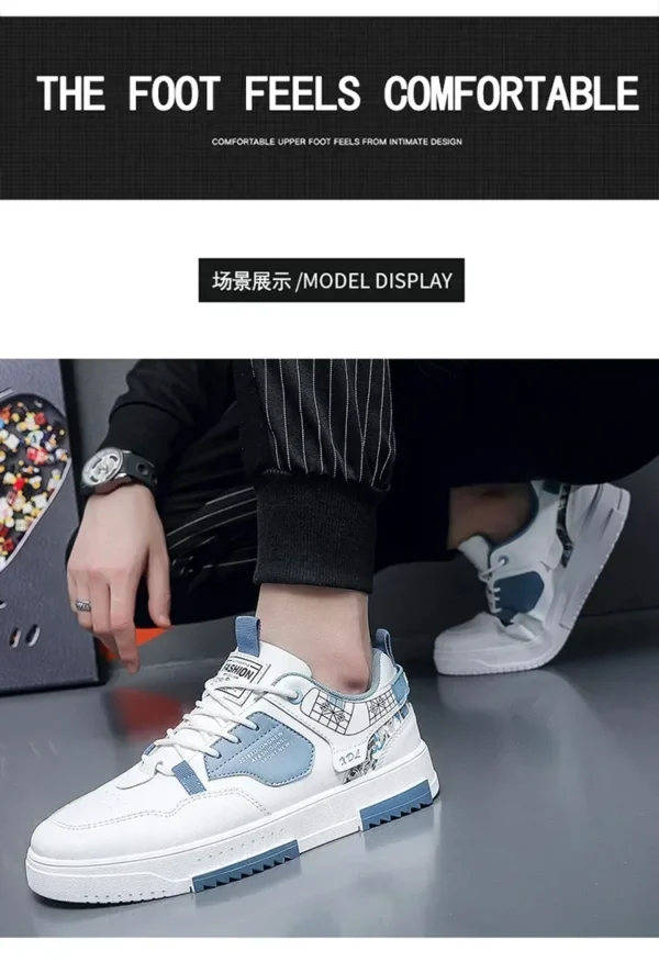Men's shoes 2025 summer new breathable white shoes men's trendy and versatile thick soled sports board shoes trendy shoes - Image 17