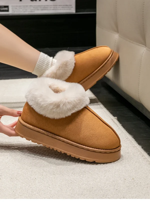2024 High Quality of  Women's Fashion Snow Boots Fluffy Plush Faux Fur Soft Slippers Winter Indoor Comfortable Home men's Shoes - Image 17
