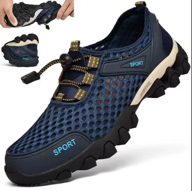 Men’s Fishing Shoes Summer Casual Wading Shoes Thick-soled Non-slip Hiking Shoes for Men Breathable Tenis Barefoot Sneakers