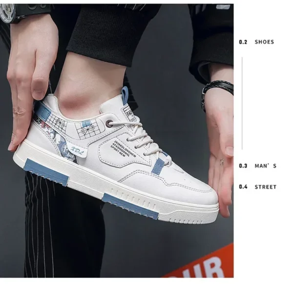 Men's shoes 2025 summer new breathable white shoes men's trendy and versatile thick soled sports board shoes trendy shoes - Image 21