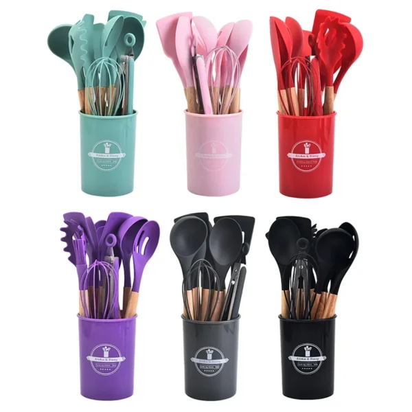 12Pcs Silicone Cooking Utensils Set For Non-stick Cookware Black Kitchen Cuisine Outils Cookware Heat Resistant Accessoires - Image 6