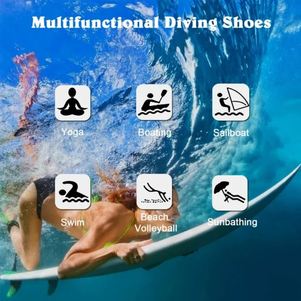 1 Pair Mens Womens Water Shoes Barefoot Beach Pool Shoes Quick-Dry Aqua Yoga Socks for Surf Swim Water Sport - Image 14