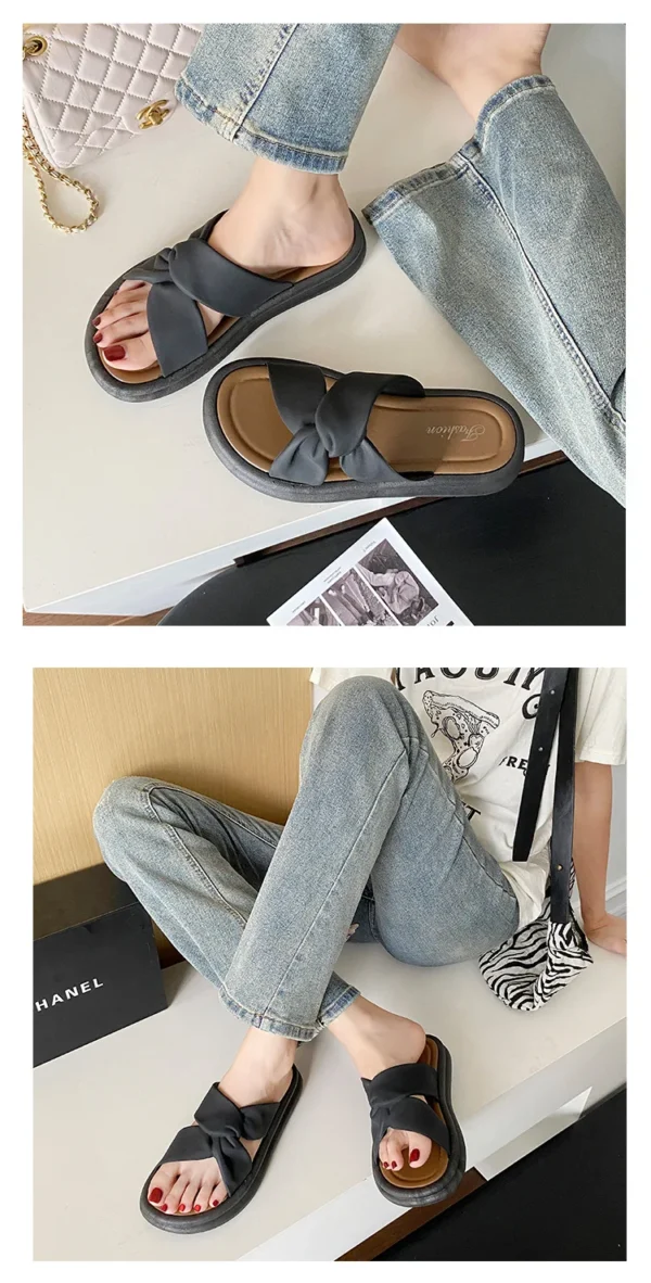 Fashionable Summer Women's Slippers Pearl Casual Beach Shoes Indoor Anti-Slip Outerwear Home Use PVC Sole Female Footwear - Image 14
