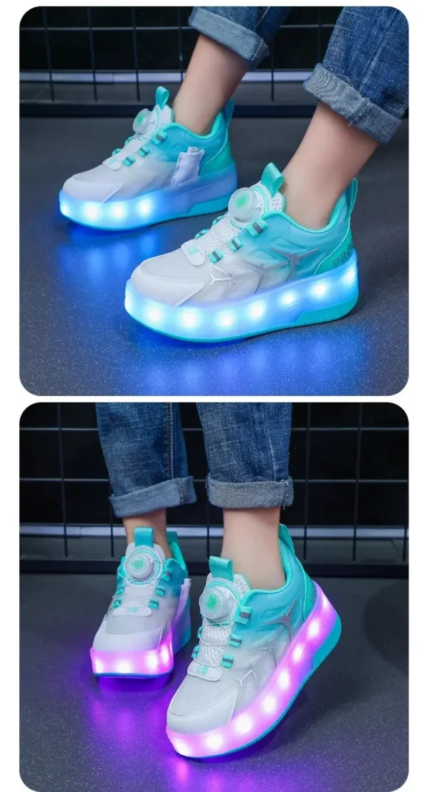 Glowing Roller Blades Sport Shoes Casual Summer Trendy Transportation Inline Skates Fashionable All-Match Light-Up Sneakers - Image 24