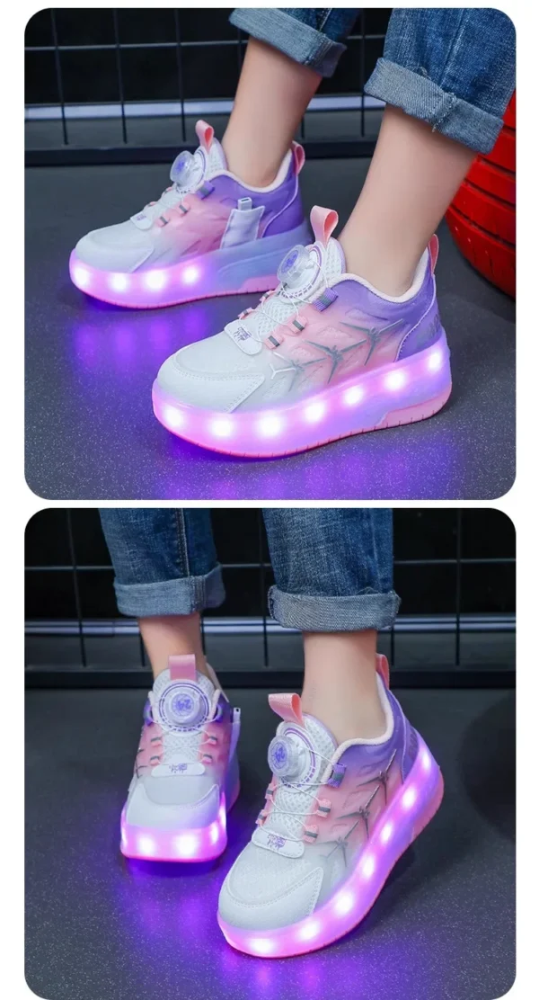 Glowing Roller Blades Sport Shoes Casual Summer Trendy Transportation Inline Skates Fashionable All-Match Light-Up Sneakers - Image 20