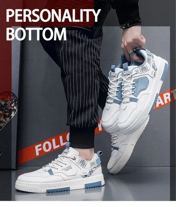 Men's shoes 2025 summer new breathable white shoes men's trendy and versatile thick soled sports board shoes trendy shoes - Image 9