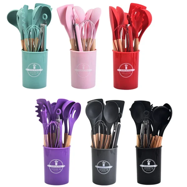 12Pcs Silicone Cooking Utensils Set For Non-stick Cookware Black Kitchen Cuisine Outils Cookware Heat Resistant Accessoires - Image 17