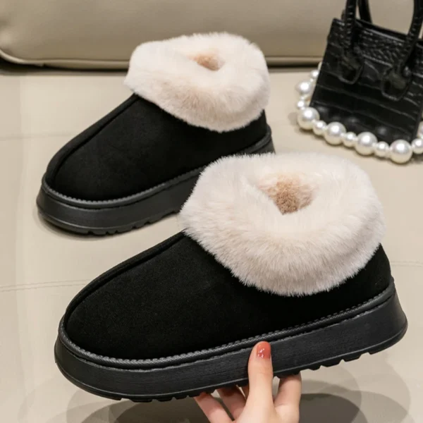 2024 High Quality of  Women's Fashion Snow Boots Fluffy Plush Faux Fur Soft Slippers Winter Indoor Comfortable Home men's Shoes - Image 3
