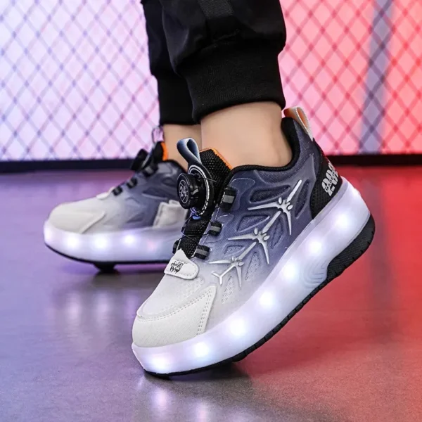 Glowing Roller Blades Sport Shoes Casual Summer Trendy Transportation Inline Skates Fashionable All-Match Light-Up Sneakers - Image 2