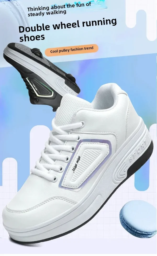 Children's Double-Wheel Flying Shoes with Wheels Adult Roller Skates Sports And Entertainment Single-Row In-line Skates - Image 8