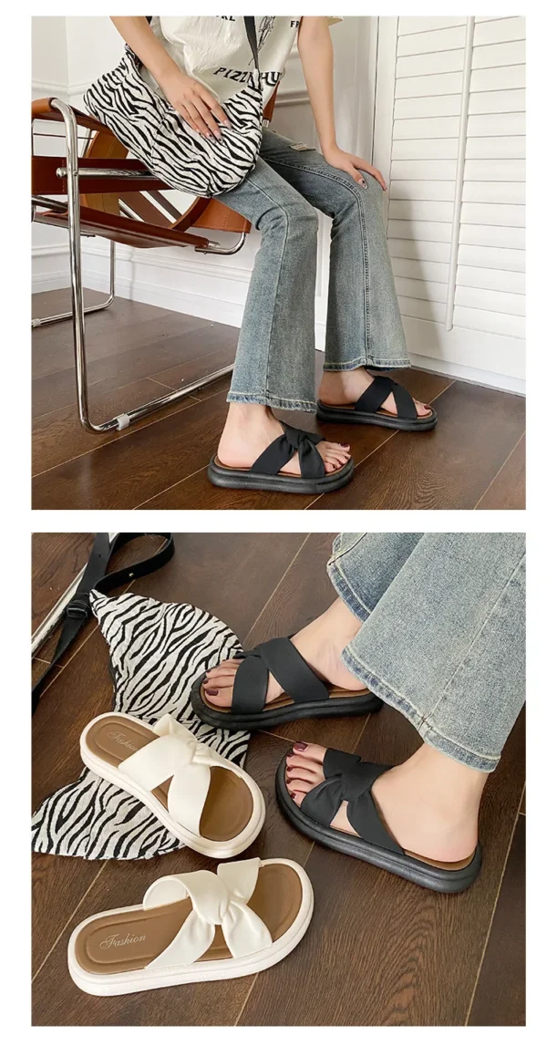 Fashionable Summer Women's Slippers Pearl Casual Beach Shoes Indoor Anti-Slip Outerwear Home Use PVC Sole Female Footwear - Image 16