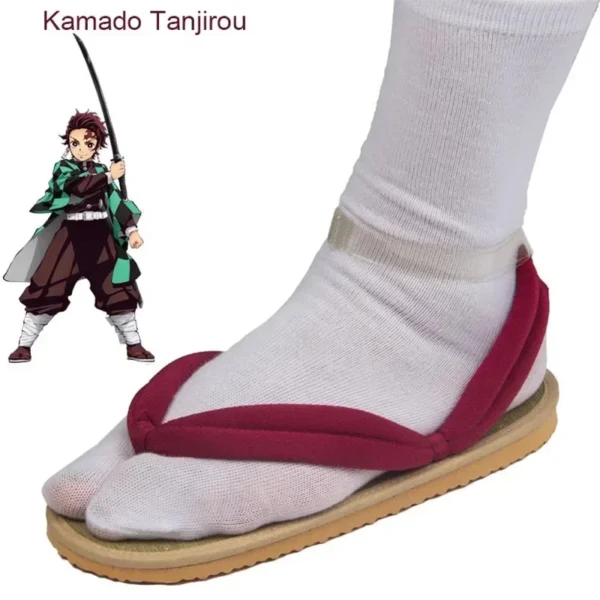 Hot Anime Demon Slayer Kimetsu No Yaiba Cosplay Accessories Kamado Nezuko Cosplay Clogs Kimono Flip-flops Geta Slippers Shoes - Image 8
