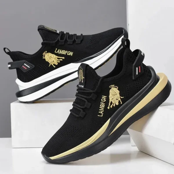 2024 Men's Sports and Casual Shoes Summer Fashion New Shoes Round Toe Black Spring Men's Shoes - Image 4