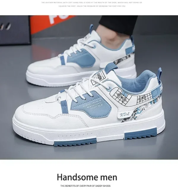 Men's shoes 2025 summer new breathable white shoes men's trendy and versatile thick soled sports board shoes trendy shoes - Image 18