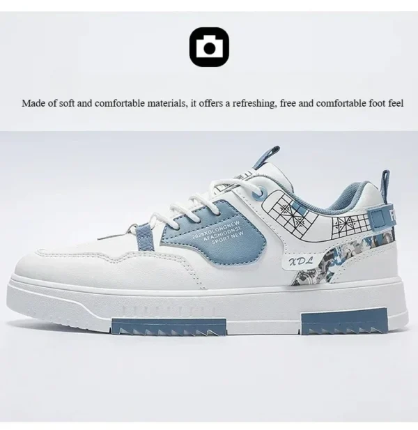 Men's shoes 2025 summer new breathable white shoes men's trendy and versatile thick soled sports board shoes trendy shoes - Image 14