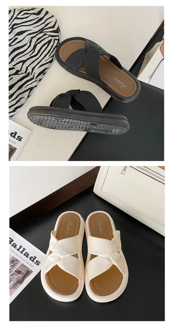 Fashionable Summer Women's Slippers Pearl Casual Beach Shoes Indoor Anti-Slip Outerwear Home Use PVC Sole Female Footwear - Image 18