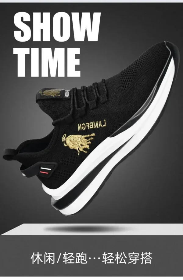 2024 Men's Sports and Casual Shoes Summer Fashion New Shoes Round Toe Black Spring Men's Shoes - Image 18