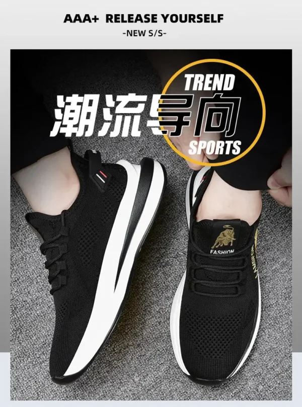 2024 Men's Sports and Casual Shoes Summer Fashion New Shoes Round Toe Black Spring Men's Shoes - Image 17
