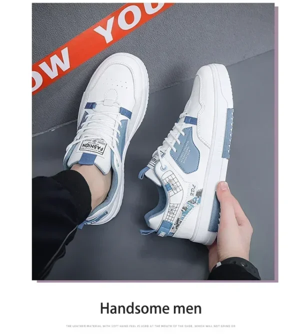 Men's shoes 2025 summer new breathable white shoes men's trendy and versatile thick soled sports board shoes trendy shoes - Image 19