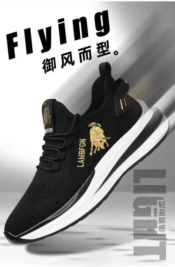 2024 Men's Sports and Casual Shoes Summer Fashion New Shoes Round Toe Black Spring Men's Shoes - Image 15
