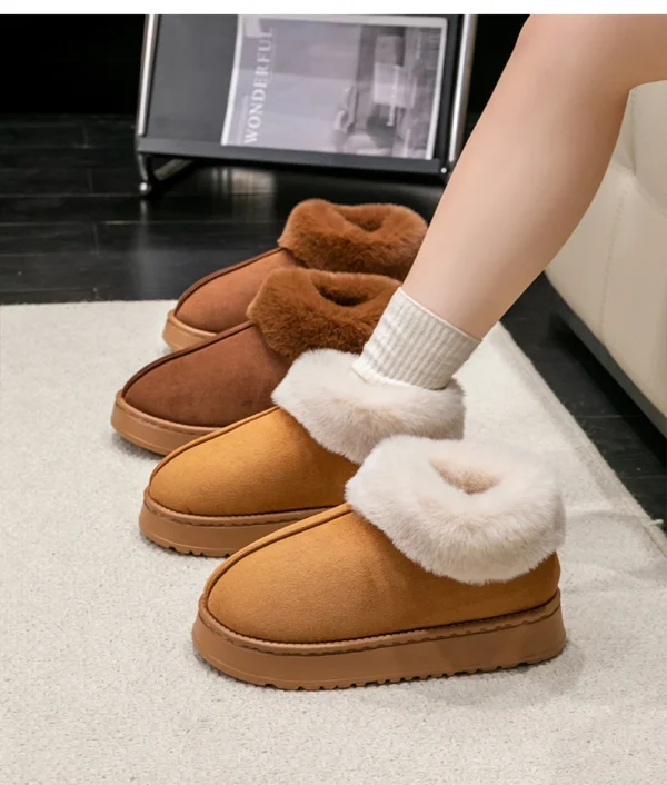 2024 High Quality of  Women's Fashion Snow Boots Fluffy Plush Faux Fur Soft Slippers Winter Indoor Comfortable Home men's Shoes - Image 25