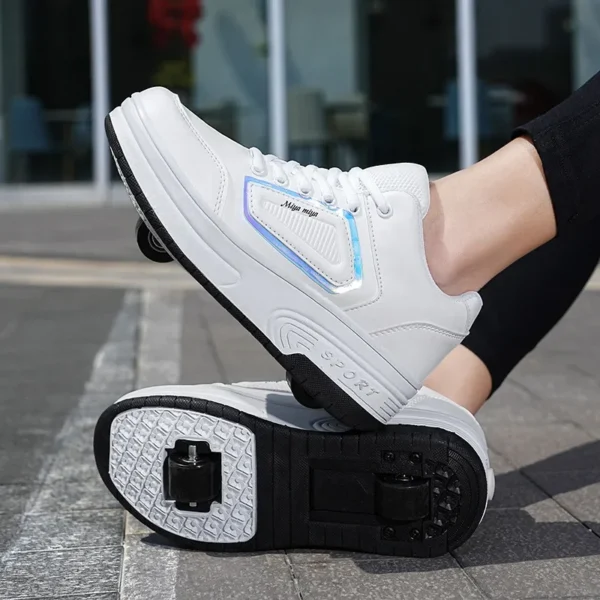 Children's Double-Wheel Flying Shoes with Wheels Adult Roller Skates Sports And Entertainment Single-Row In-line Skates - Image 2