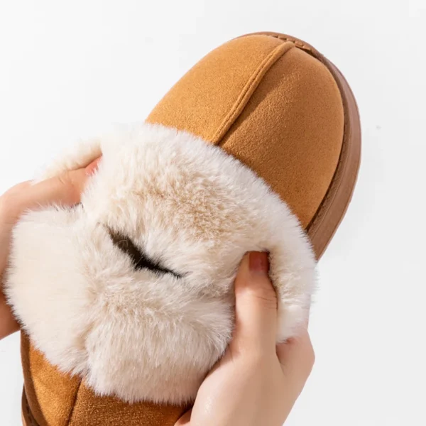 2024 High Quality of  Women's Fashion Snow Boots Fluffy Plush Faux Fur Soft Slippers Winter Indoor Comfortable Home men's Shoes - Image 6