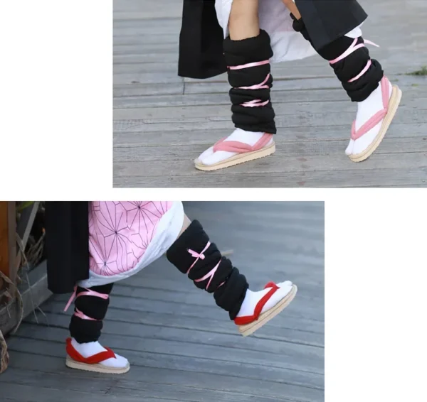 Hot Anime Demon Slayer Kimetsu No Yaiba Cosplay Accessories Kamado Nezuko Cosplay Clogs Kimono Flip-flops Geta Slippers Shoes - Image 20