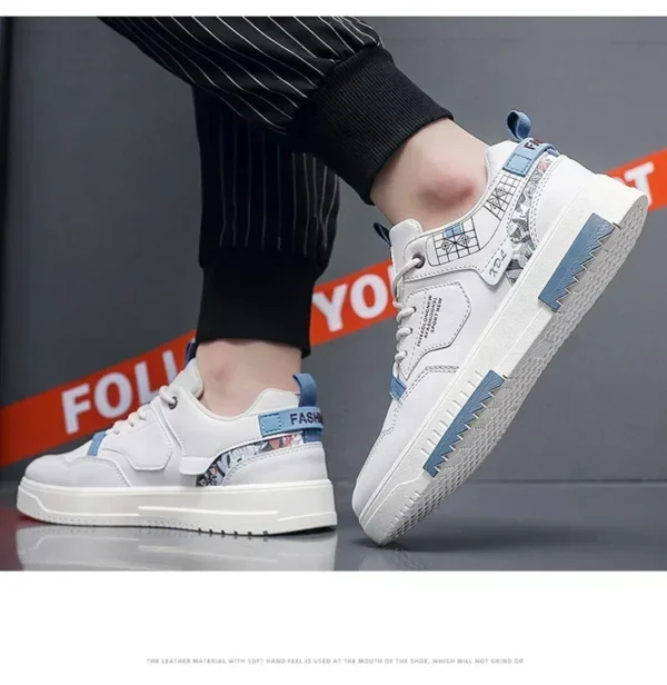 Men's shoes 2025 summer new breathable white shoes men's trendy and versatile thick soled sports board shoes trendy shoes - Image 22