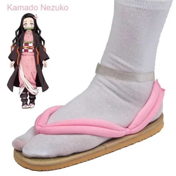 Hot Anime Demon Slayer Kimetsu No Yaiba Cosplay Accessories Kamado Nezuko Cosplay Clogs Kimono Flip-flops Geta Slippers Shoes - Image 12