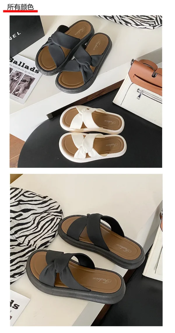 Fashionable Summer Women's Slippers Pearl Casual Beach Shoes Indoor Anti-Slip Outerwear Home Use PVC Sole Female Footwear - Image 17