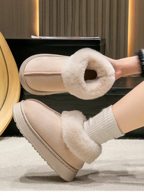 2024 High Quality of  Women's Fashion Snow Boots Fluffy Plush Faux Fur Soft Slippers Winter Indoor Comfortable Home men's Shoes - Image 18