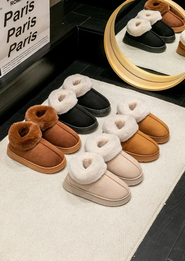 2024 High Quality of  Women's Fashion Snow Boots Fluffy Plush Faux Fur Soft Slippers Winter Indoor Comfortable Home men's Shoes - Image 24