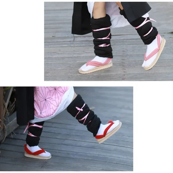 Hot Anime Demon Slayer Kimetsu No Yaiba Cosplay Accessories Kamado Nezuko Cosplay Clogs Kimono Flip-flops Geta Slippers Shoes - Image 2