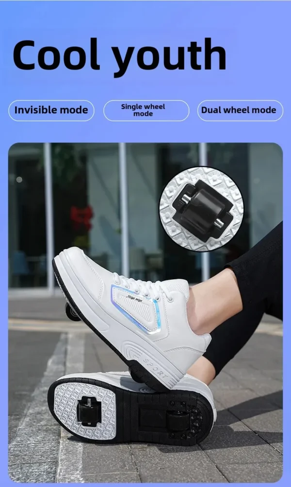 Children's Double-Wheel Flying Shoes with Wheels Adult Roller Skates Sports And Entertainment Single-Row In-line Skates - Image 10