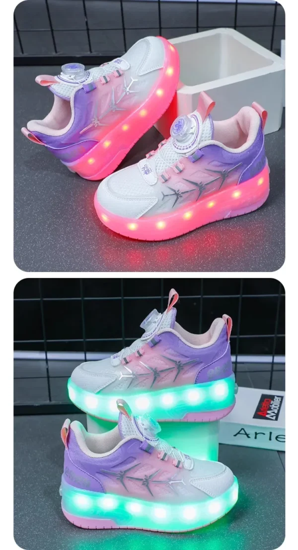 Glowing Roller Blades Sport Shoes Casual Summer Trendy Transportation Inline Skates Fashionable All-Match Light-Up Sneakers - Image 32
