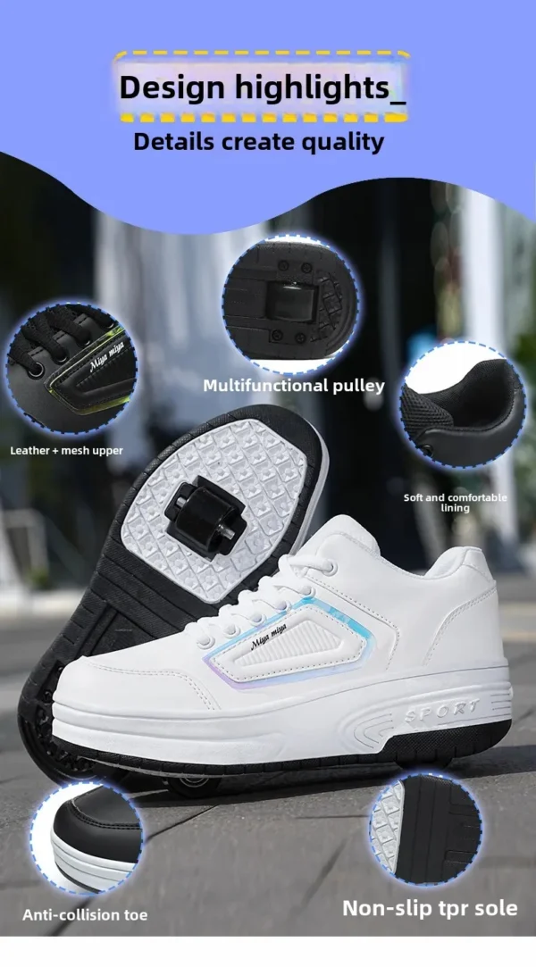 Children's Double-Wheel Flying Shoes with Wheels Adult Roller Skates Sports And Entertainment Single-Row In-line Skates - Image 11