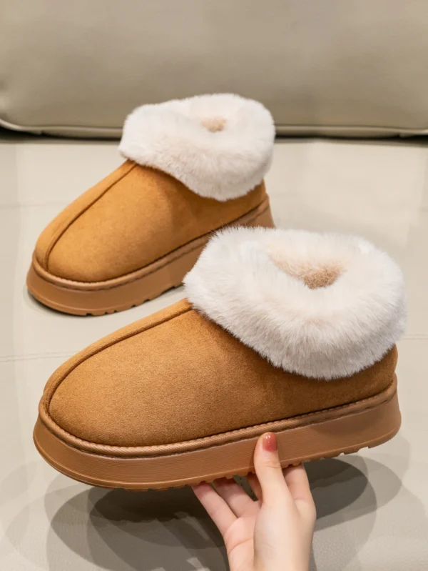 2024 High Quality of  Women's Fashion Snow Boots Fluffy Plush Faux Fur Soft Slippers Winter Indoor Comfortable Home men's Shoes - Image 2