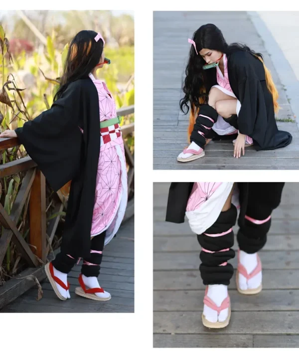 Hot Anime Demon Slayer Kimetsu No Yaiba Cosplay Accessories Kamado Nezuko Cosplay Clogs Kimono Flip-flops Geta Slippers Shoes - Image 21