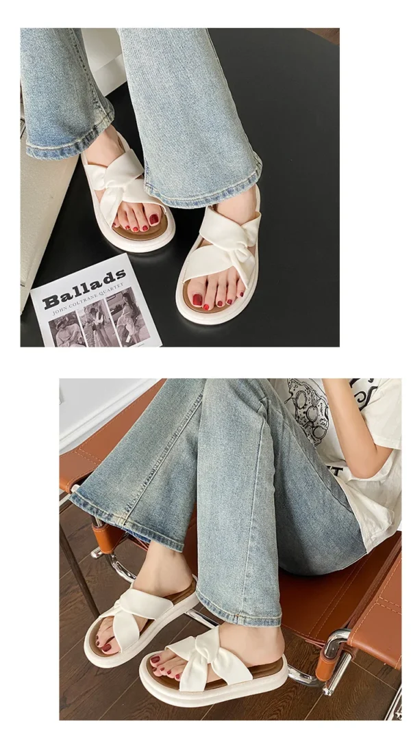 Fashionable Summer Women's Slippers Pearl Casual Beach Shoes Indoor Anti-Slip Outerwear Home Use PVC Sole Female Footwear - Image 11