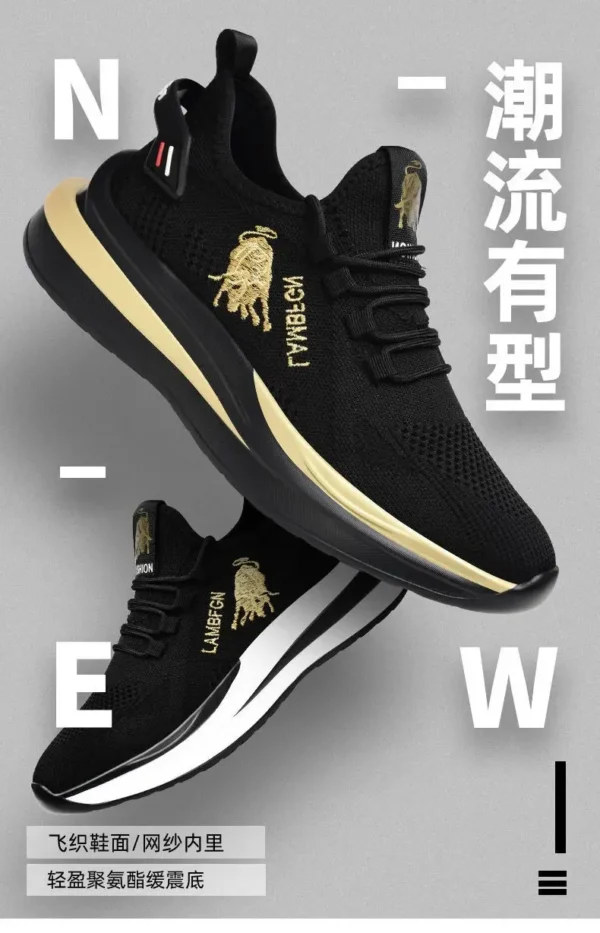 2024 Men's Sports and Casual Shoes Summer Fashion New Shoes Round Toe Black Spring Men's Shoes - Image 12