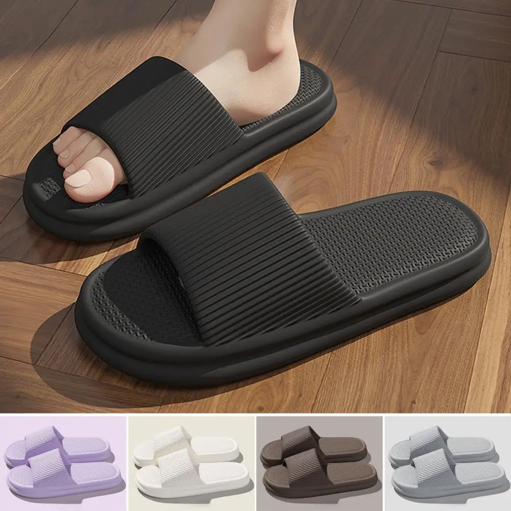Unisex Summer Slippers Men Women Home Non Slip Bathroom Slides Flops Couples Slippers Outdoor Beach Sandals Bathroom Home Shoes