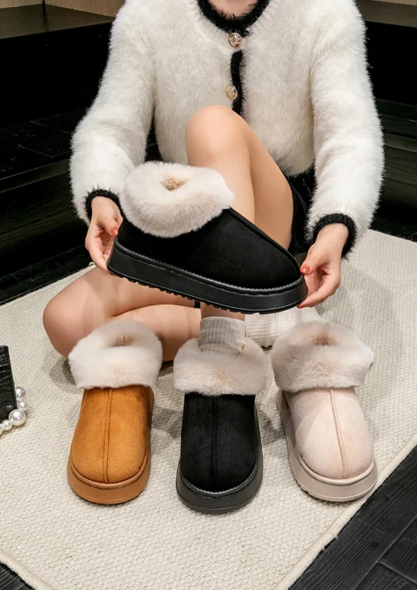 2024 High Quality of  Women's Fashion Snow Boots Fluffy Plush Faux Fur Soft Slippers Winter Indoor Comfortable Home men's Shoes - Image 21