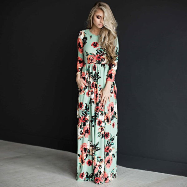 Fashion Dresses Women Printed Party Gown Ladies - Image 2